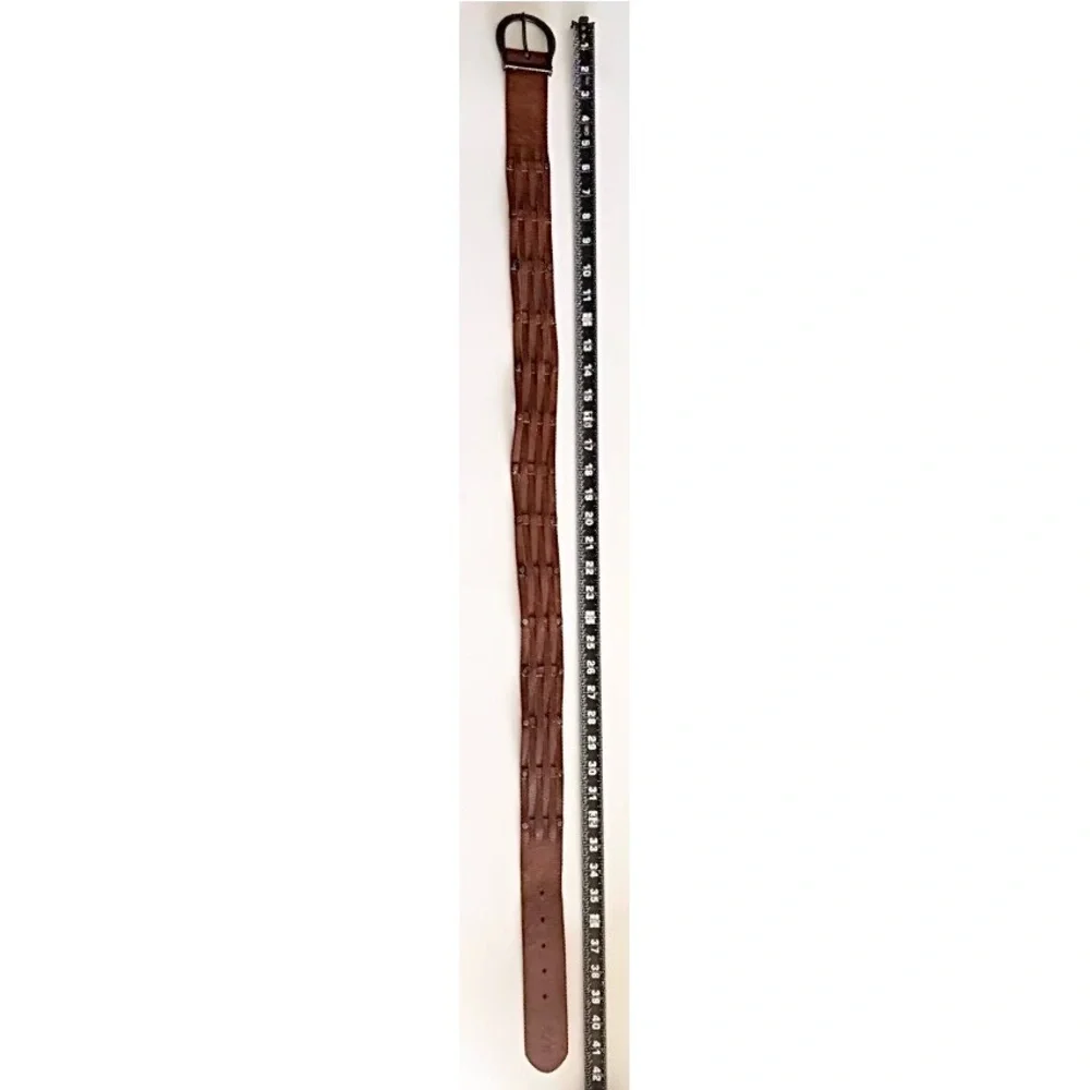 Hollister Brown Leather Fence Lap Belt